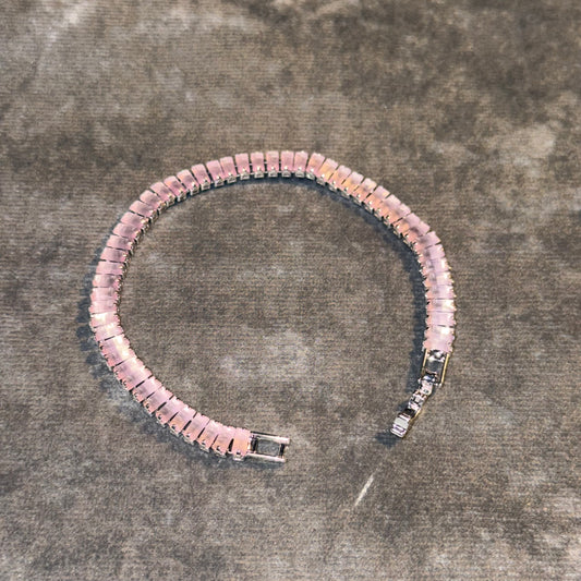 Pink Rosé Baguette Tennis Bracelet