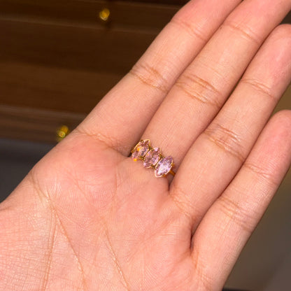 Rosé Petal Trio Ring