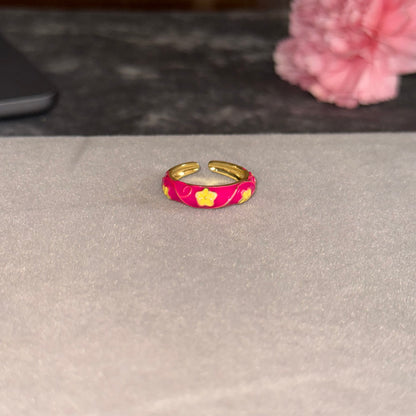 Pink Floral Ring