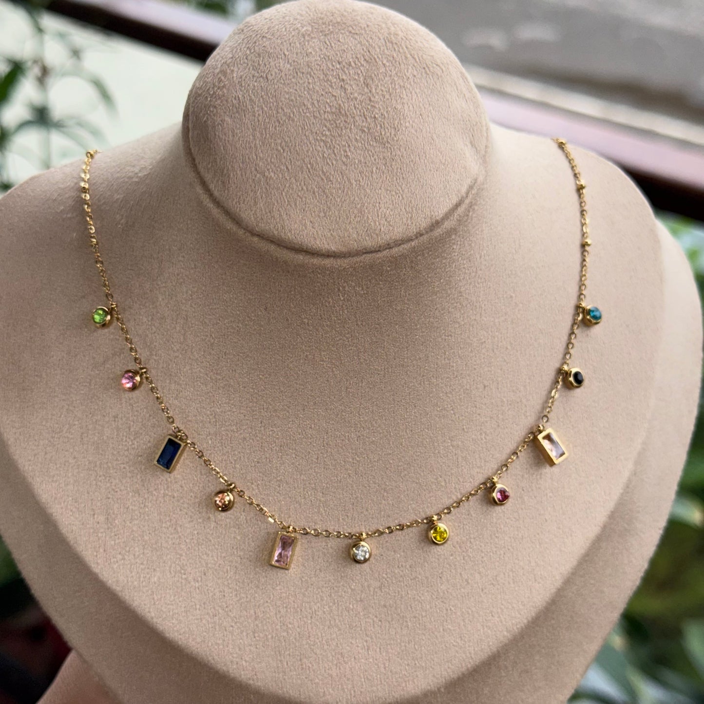 Iris Multicolor Studded Necklace