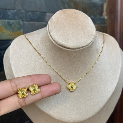 Classic Clover Necklace + Earring Set