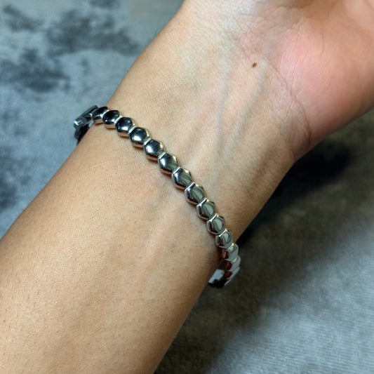 Hive Silver Bangle
