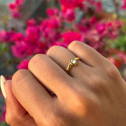 Beaded Raindrop Ring