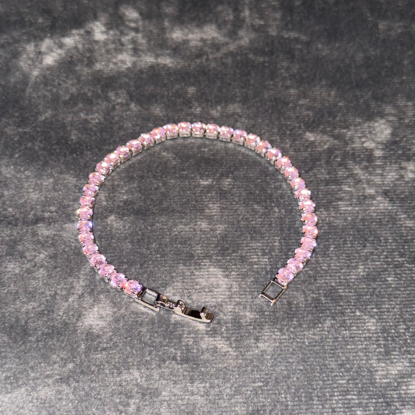 Solene Pink Tennis Bracelet