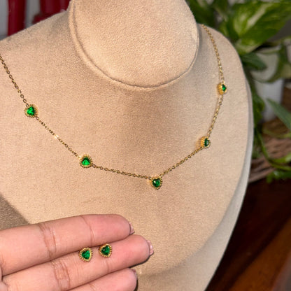 Eternal Forest Heart Necklace + Earring Set