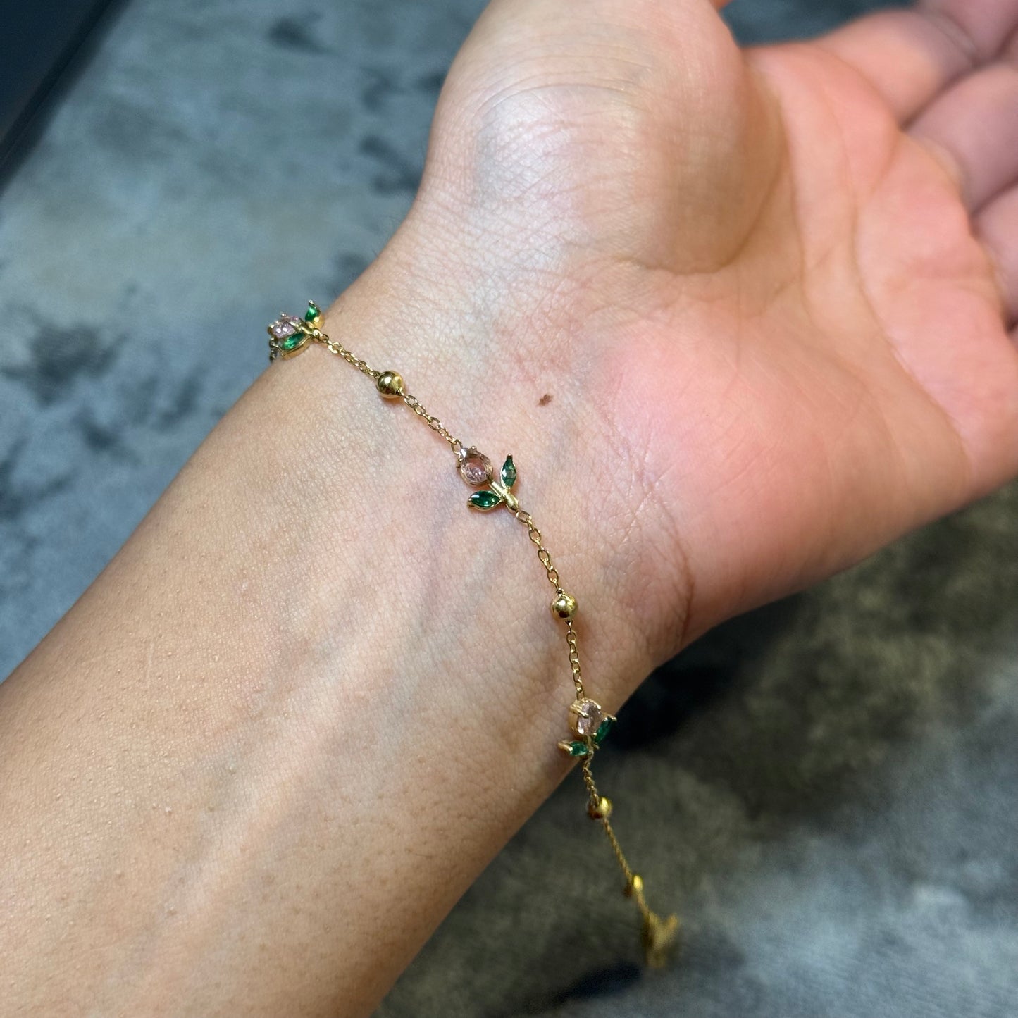 Pastel Tulip Chain Bracelet