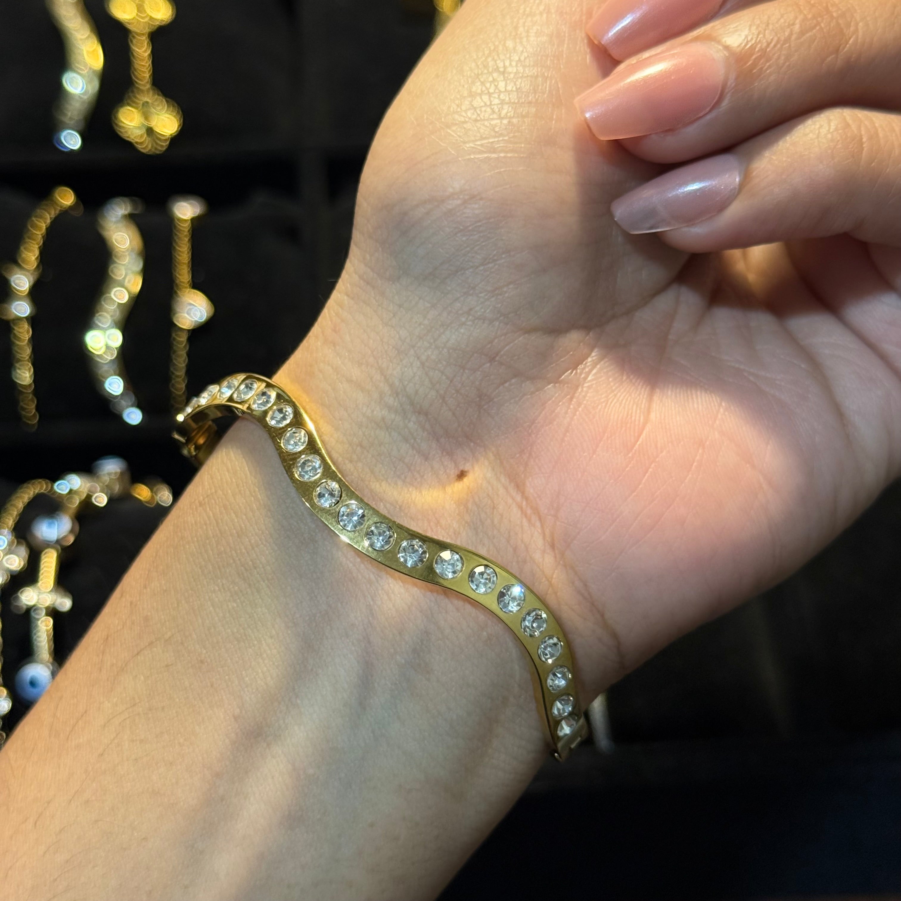 Wavy Studded Bangle HOUSE OF LAILA