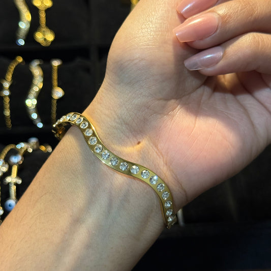 Wavy Studded Bangle HOUSE OF LAILA