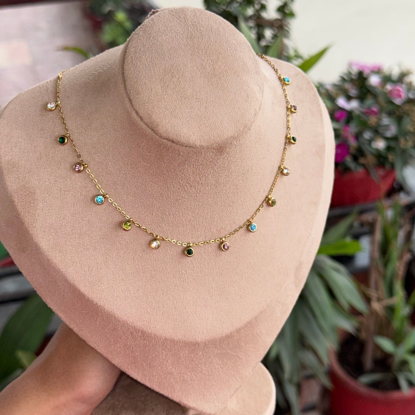 Francesca Multi-Color Studded Necklace