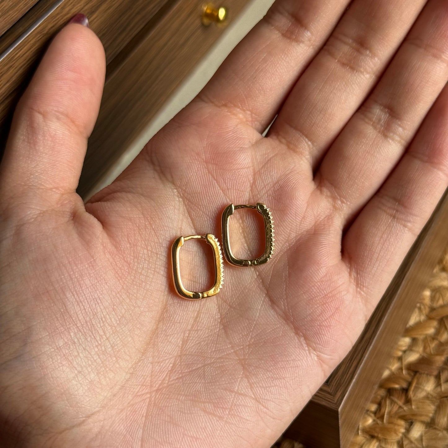 Studded Everyday Rectangle Hoops