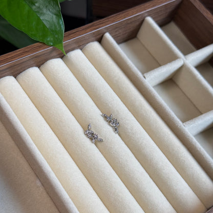 Don't Leaf Me Ball-Back Studs (Silver)