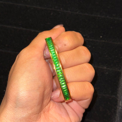 Green Studded Caroline Bangle (Thin Wrist)