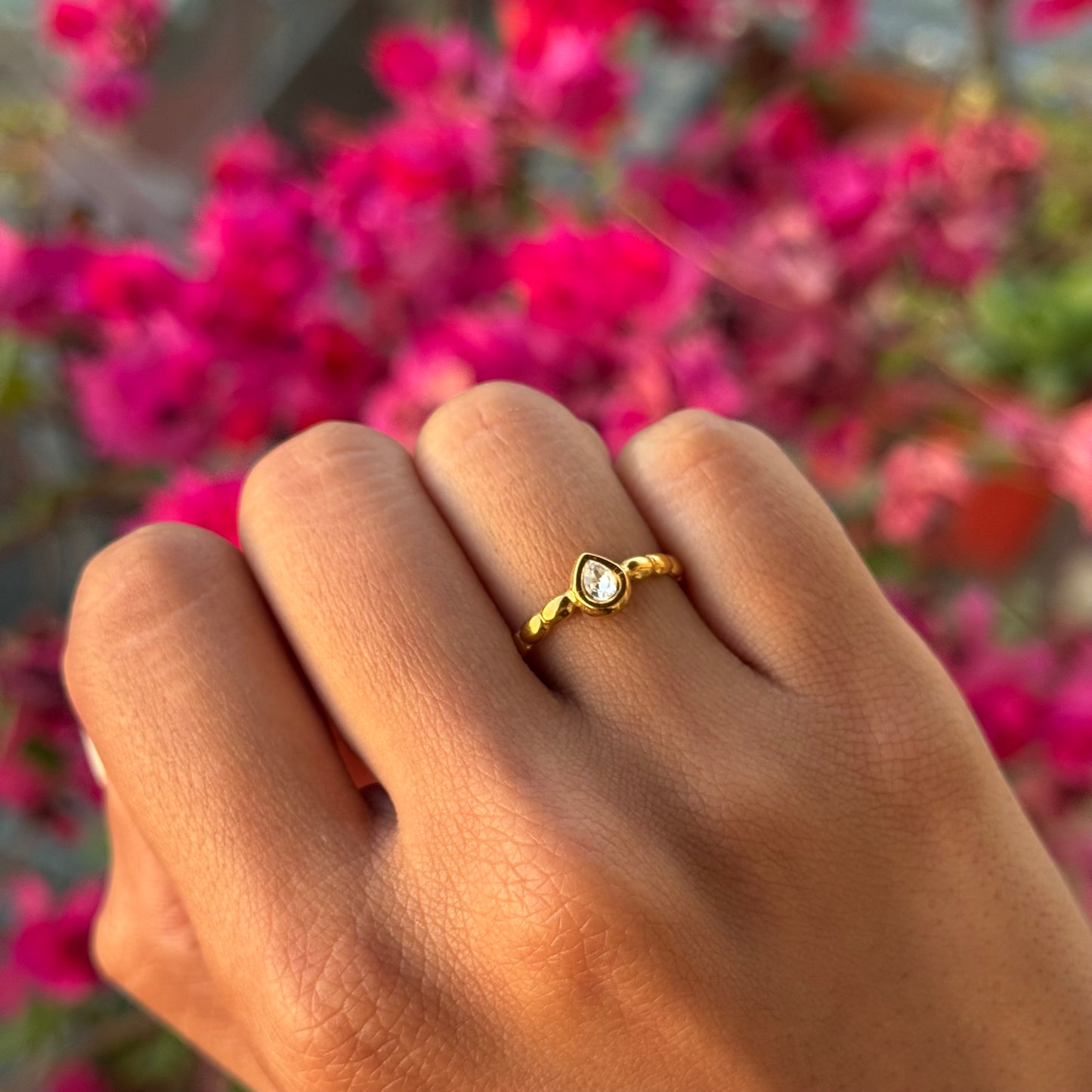 Beaded Raindrop Ring