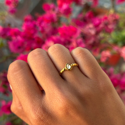 Beaded Raindrop Ring