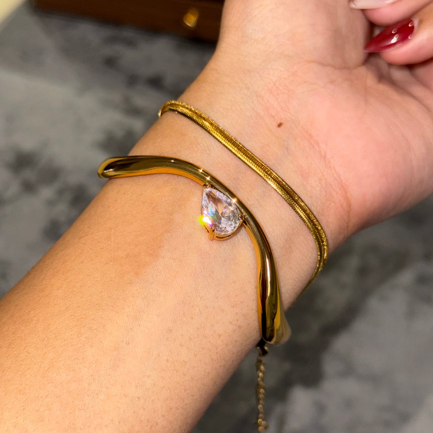 Ebony Wave Cuff Bangle