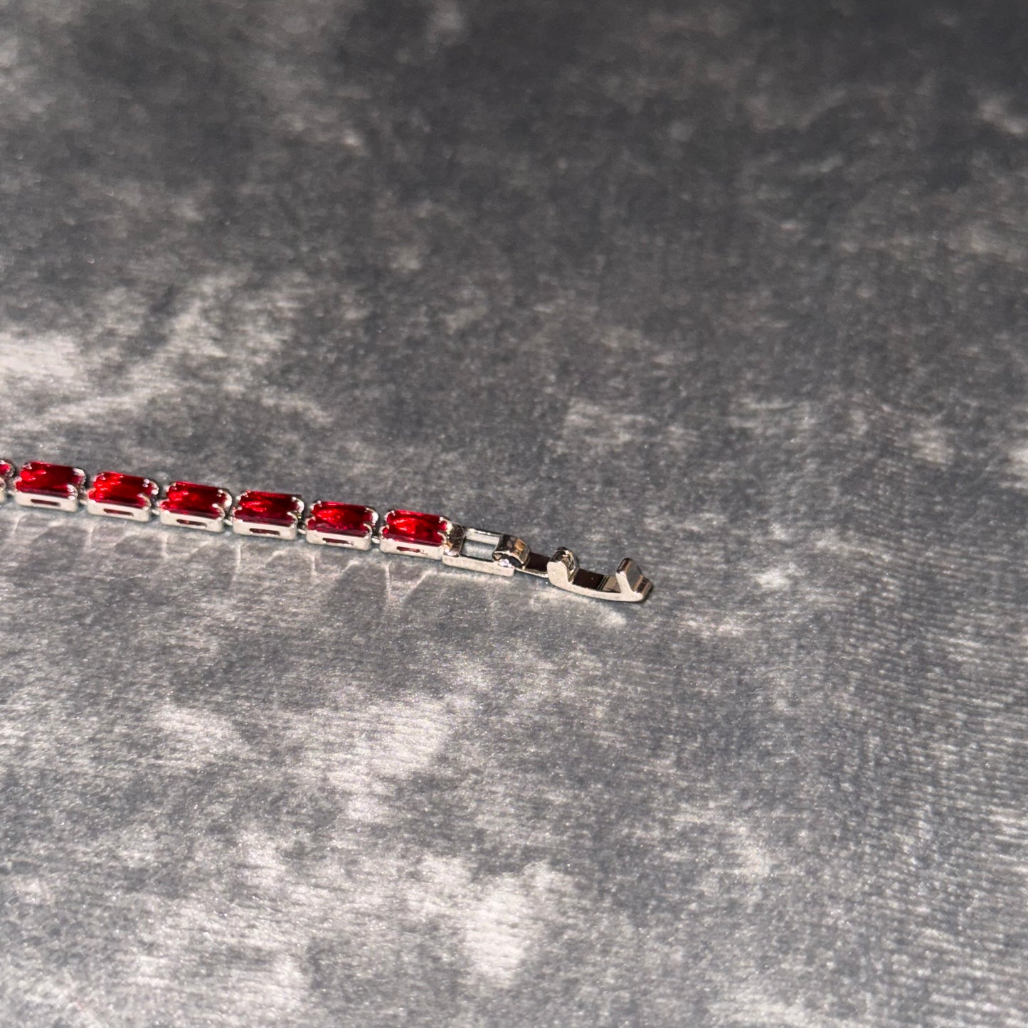 Crimson Horizon Baguette Tennis Bracelet