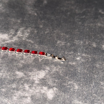 Crimson Horizon Baguette Tennis Bracelet