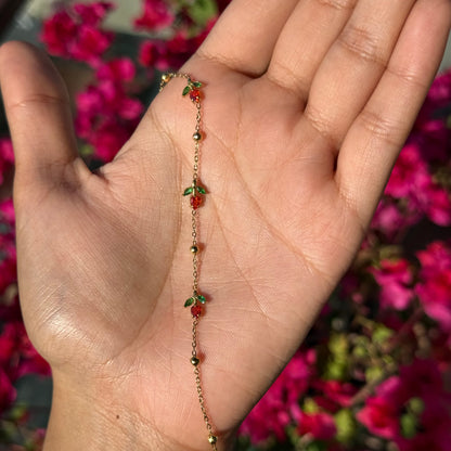 Scarlet Meadow Chain Bracelet