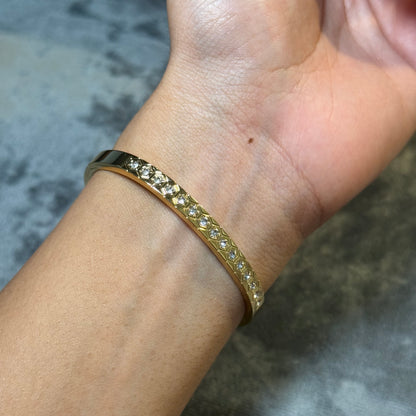 Honeycomb Inset Bangle (Thin Wrist)