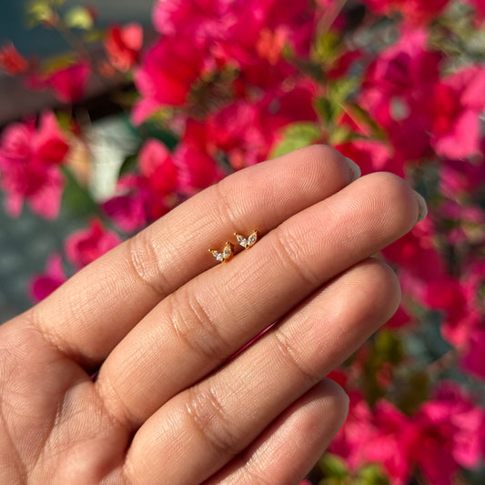 (Very Tiny) Twin Petal Studs
