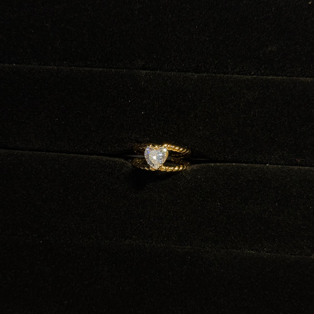 Heart Rope Knot Solitaire Ring HOUSE OF LAILA