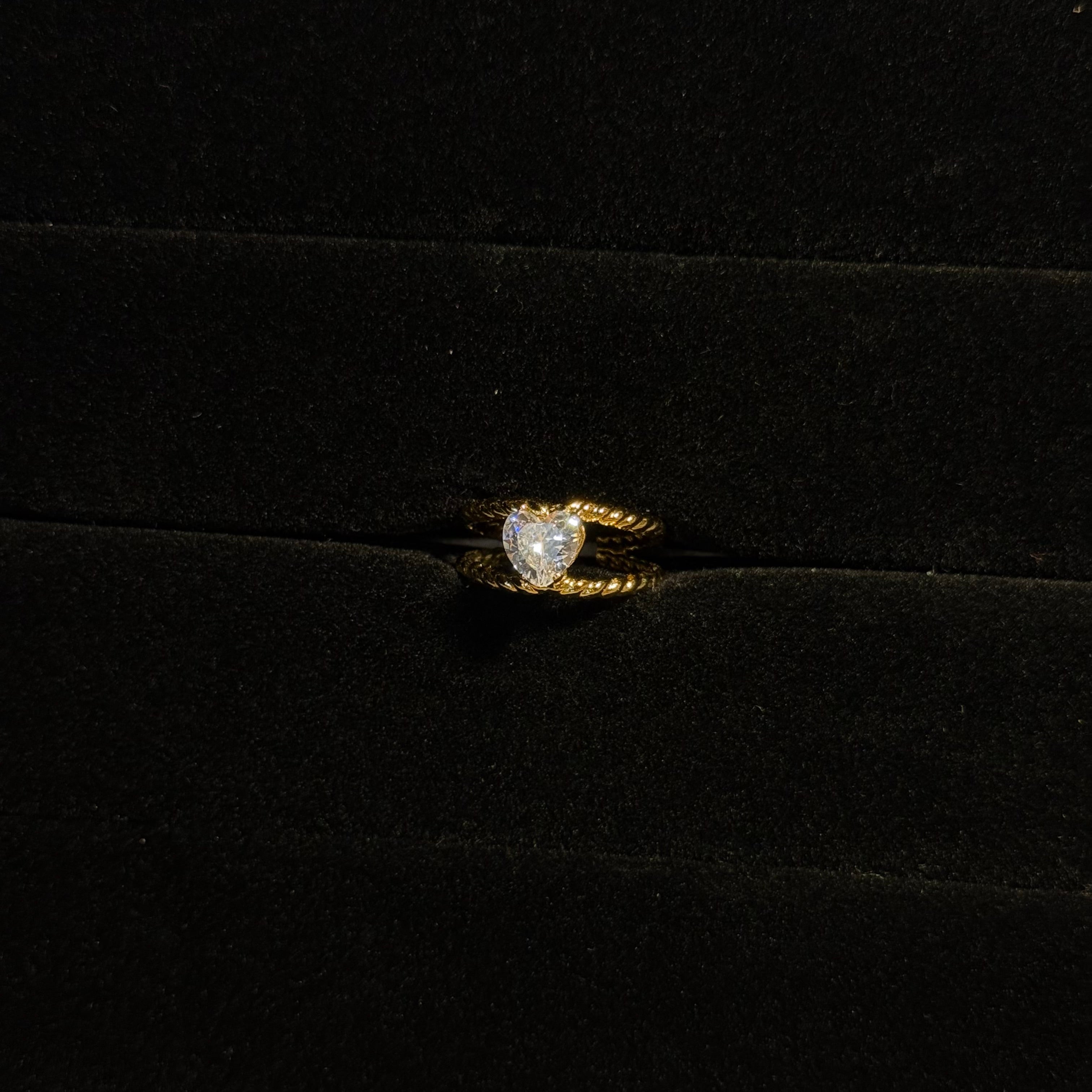 Heart Rope Knot Solitaire Ring HOUSE OF LAILA