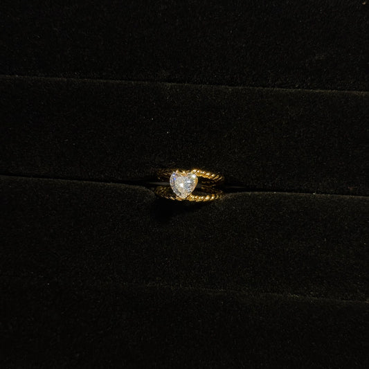 Heart Rope Knot Solitaire Ring HOUSE OF LAILA
