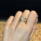 Oval Double Band Solitaire Ring HOUSE OF LAILA