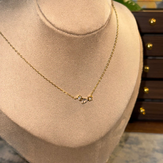 Offset Gem Drop Necklace