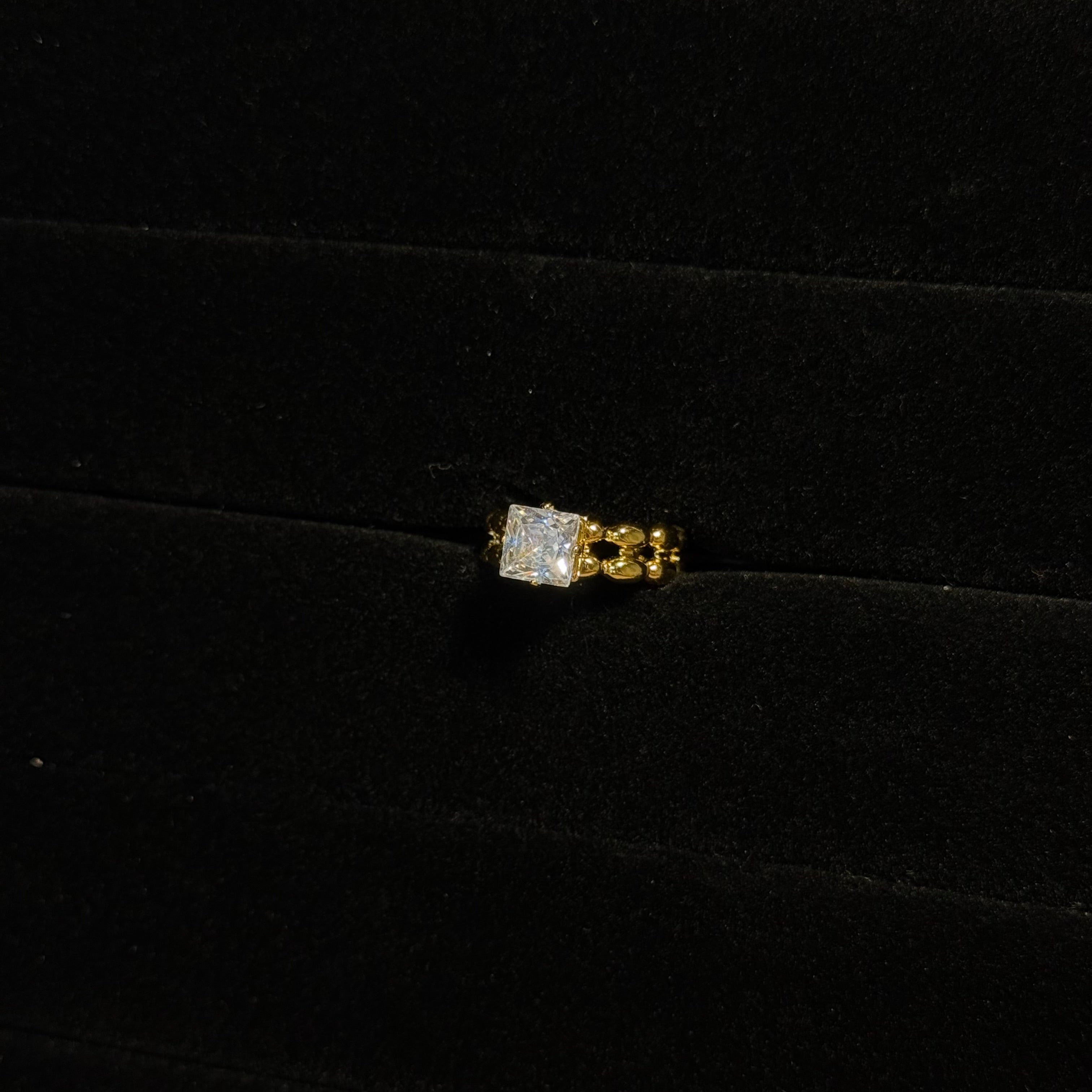 Princess Bubble Band Solitaire Ring HOUSE OF LAILA