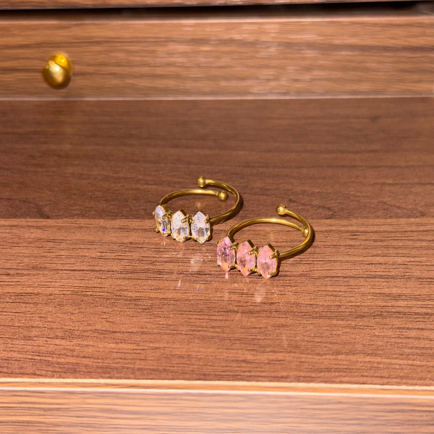 Rosé Petal Trio Ring