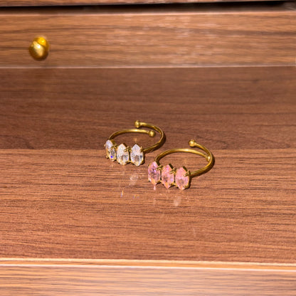 Rosé Petal Trio Ring