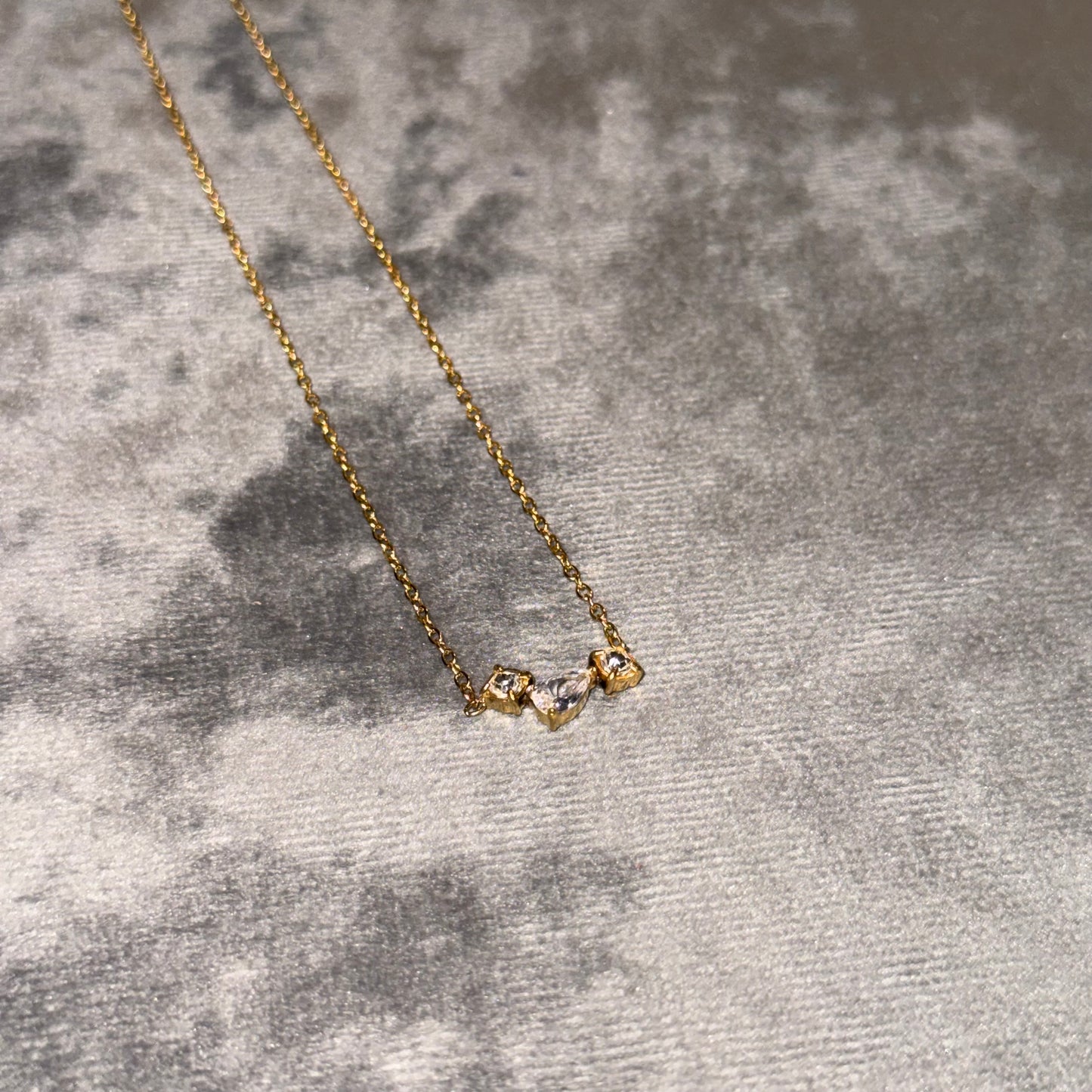 Offset Gem Drop Necklace