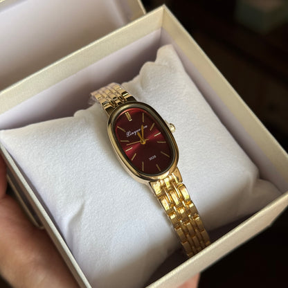 Crimson Minimalist Watch (Random Color Box Included)
