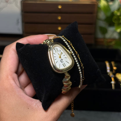 Arya Sculpted Watch (Random Color Box Included)