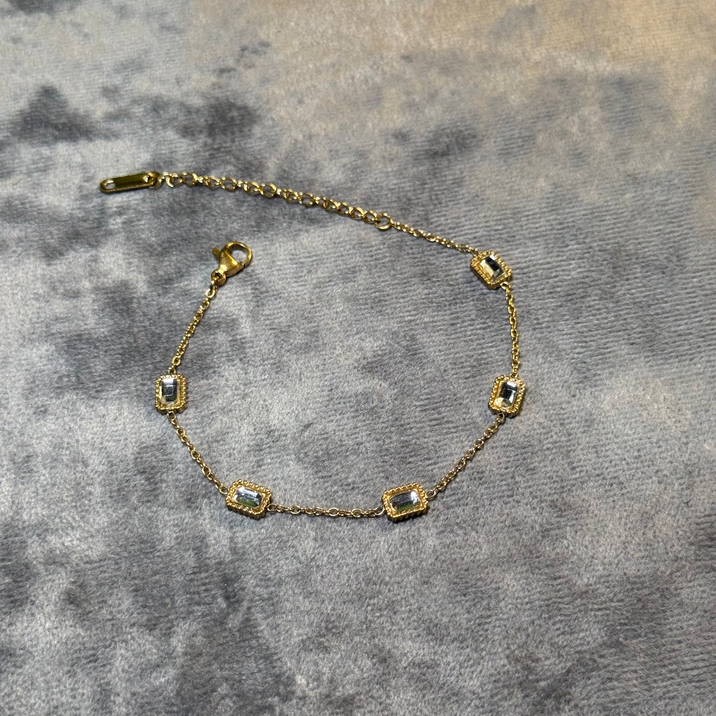 Chained Baguette Station Bracelet