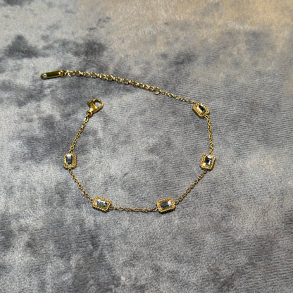 Chained Baguette Station Bracelet