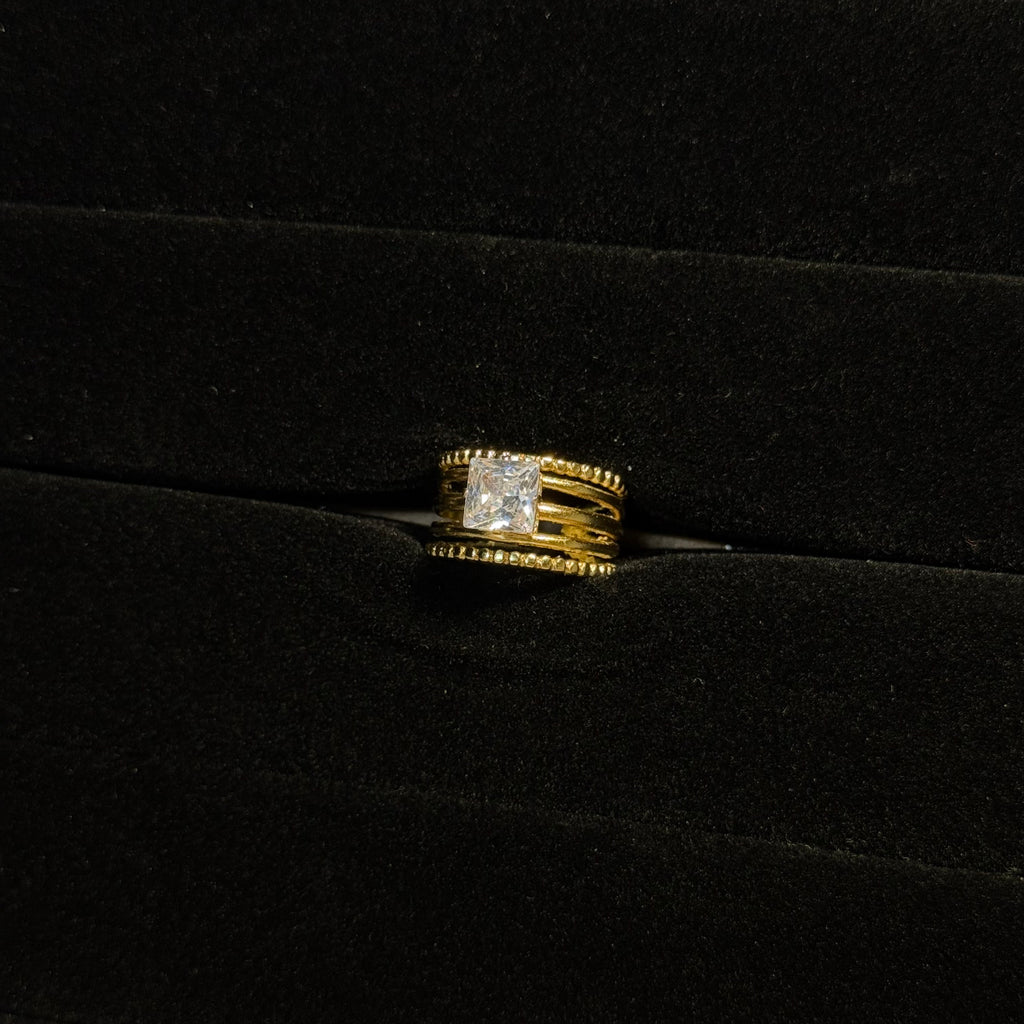 Multi-Band Princess Solitaire Ring HOUSE OF LAILA