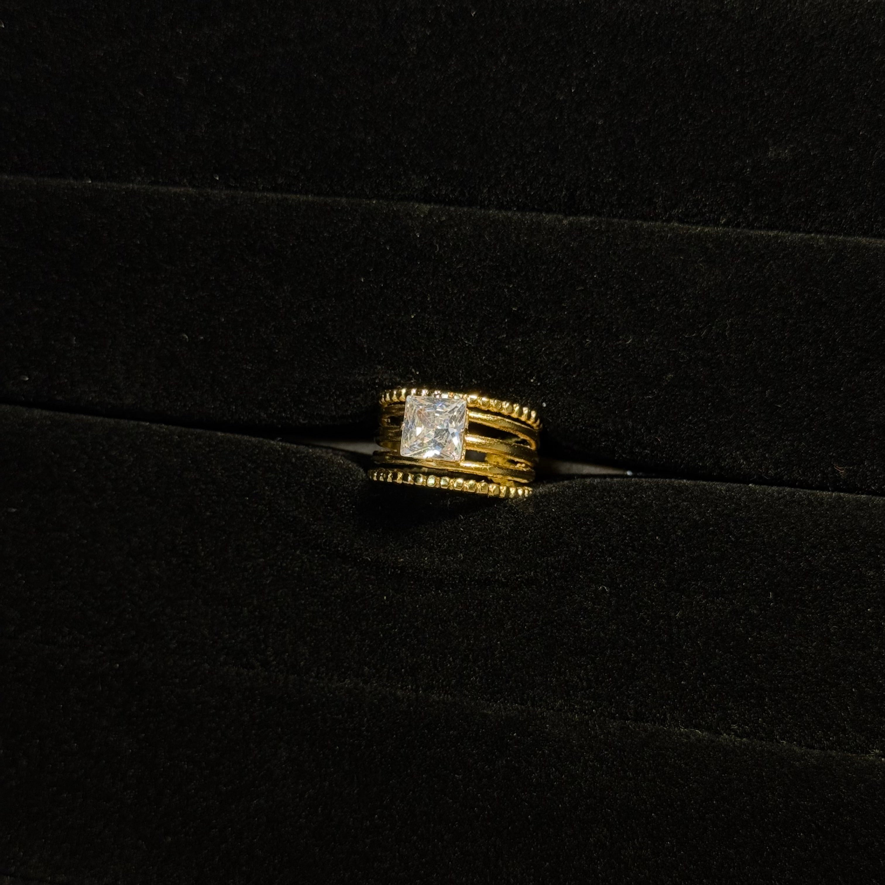 Multi-Band Princess Solitaire Ring HOUSE OF LAILA