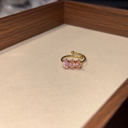 Rosé Petal Trio Ring
