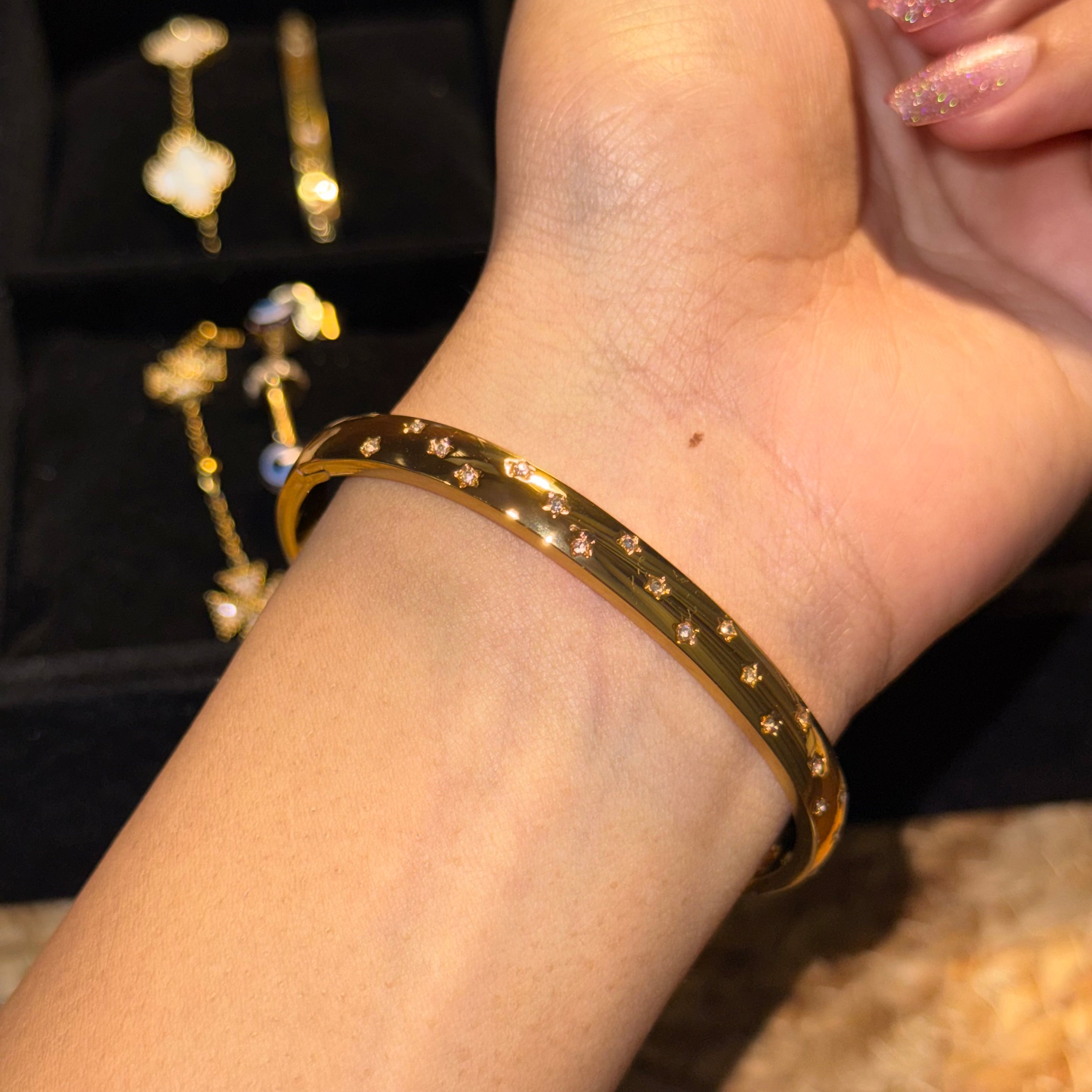 Charlotte Dainty-Studded Bangle