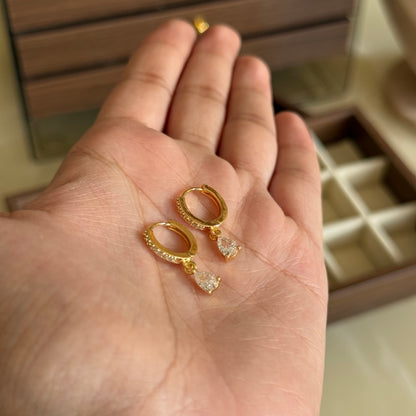 Dew-Drop Studded Hoops