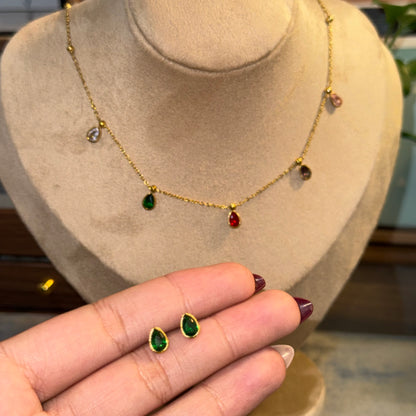 Spectrum Drop Necklace + Earring Set
