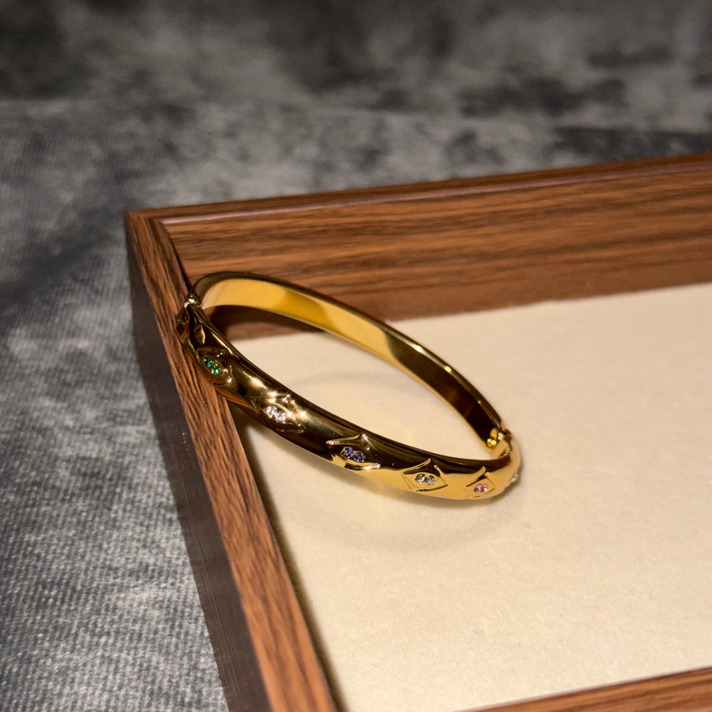 First Love Studded Bangle (Thin Wrist)
