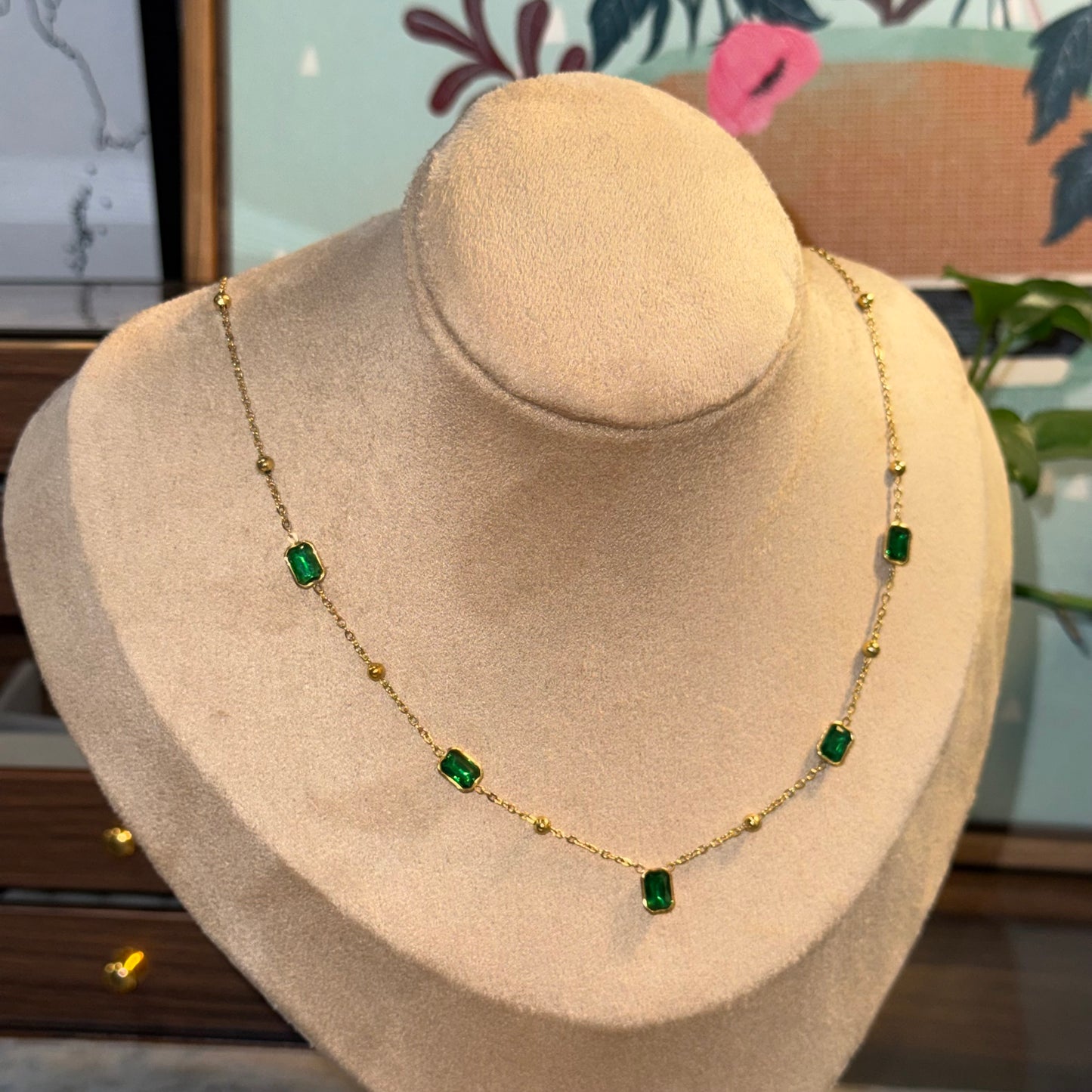 Verdant Quadra Necklace + Earring Set