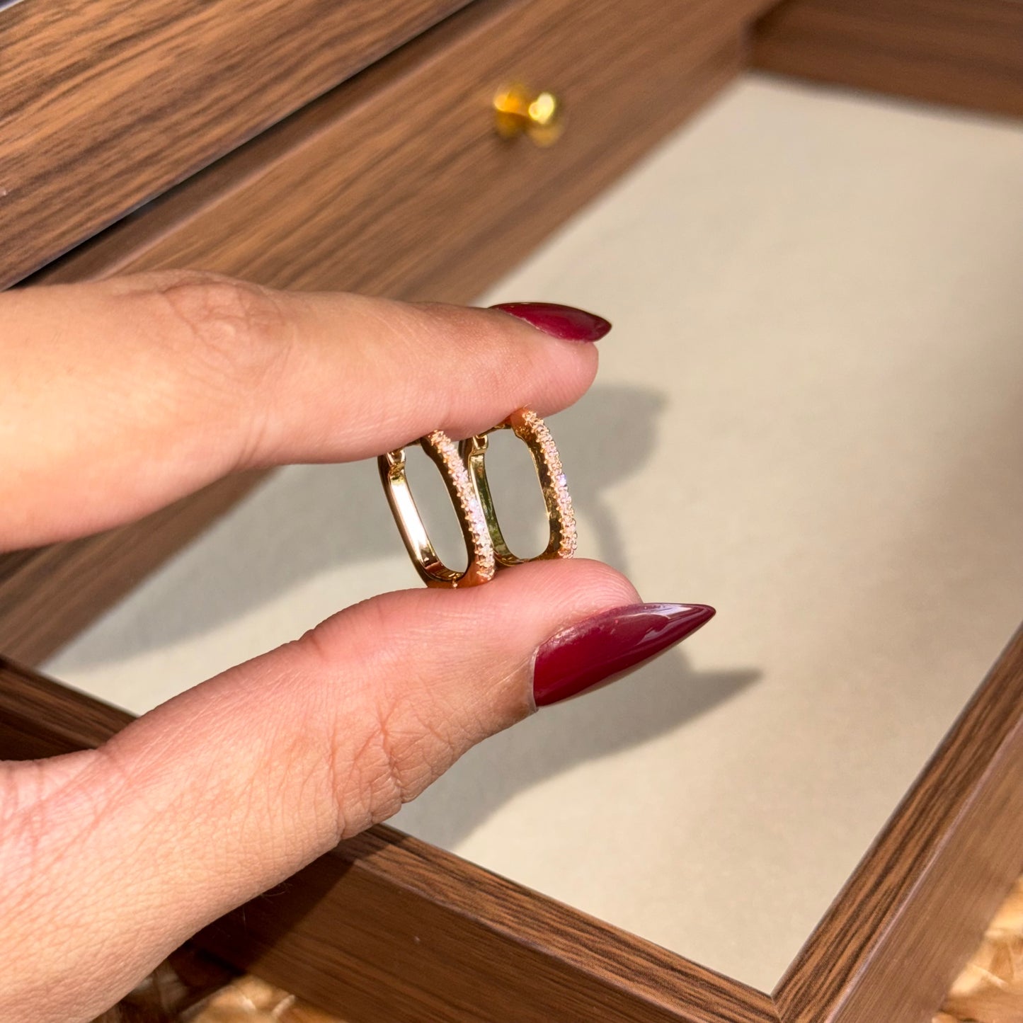 Studded Everyday Rectangle Hoops