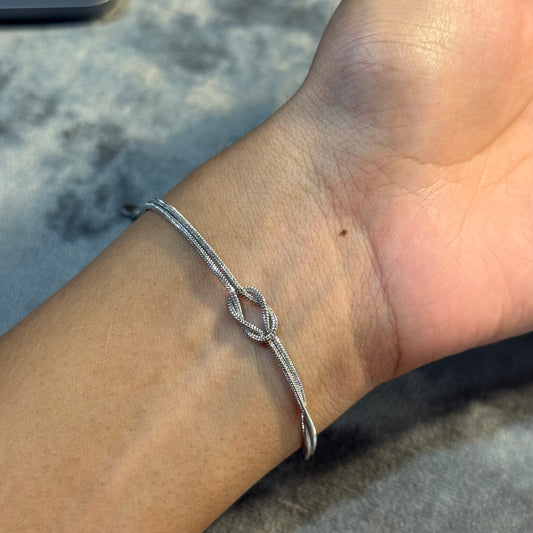 Entwined Silver Chain Bracelet