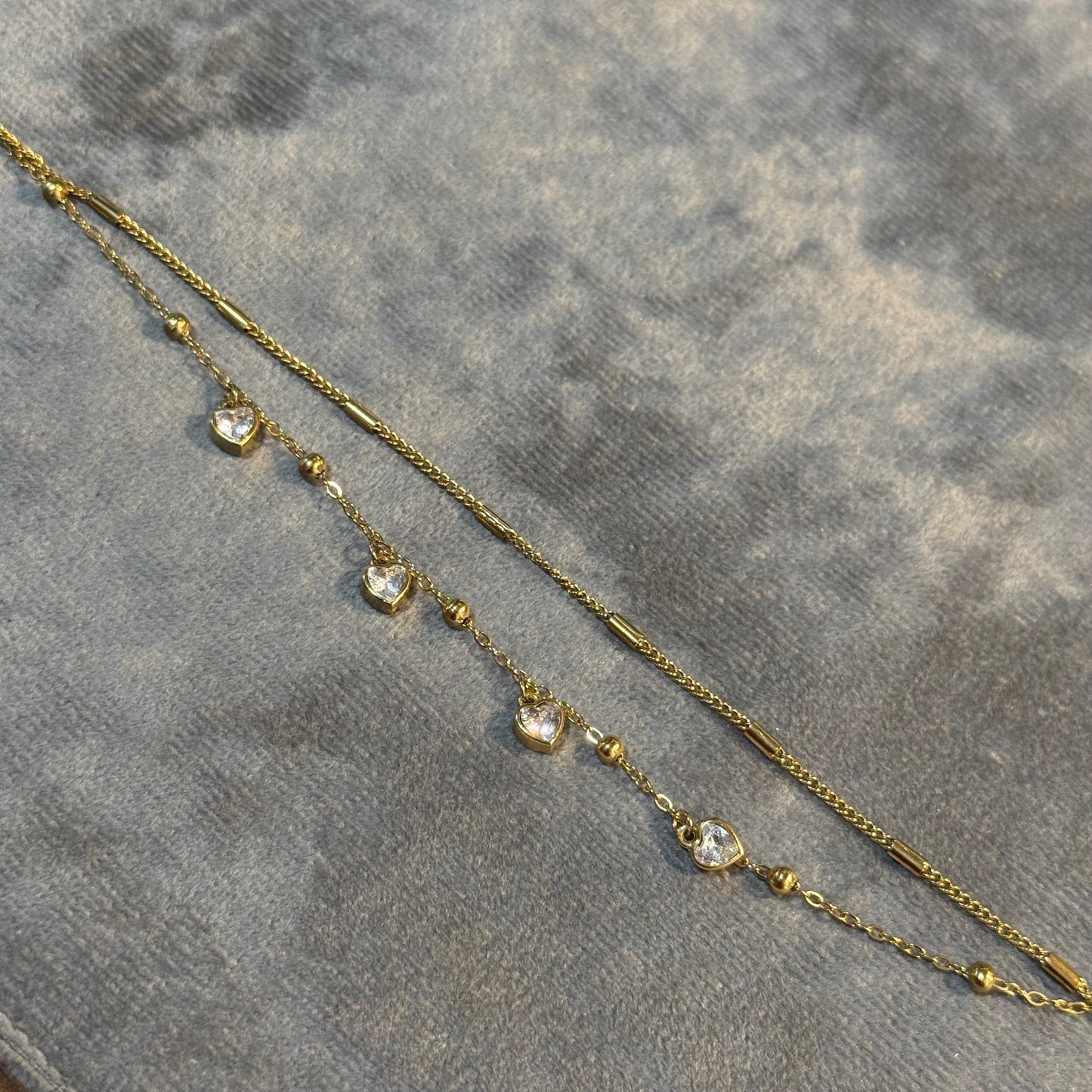 Cherished Heart Layered Chain Bracelet