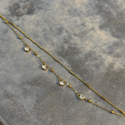 Cherished Heart Layered Chain Bracelet
