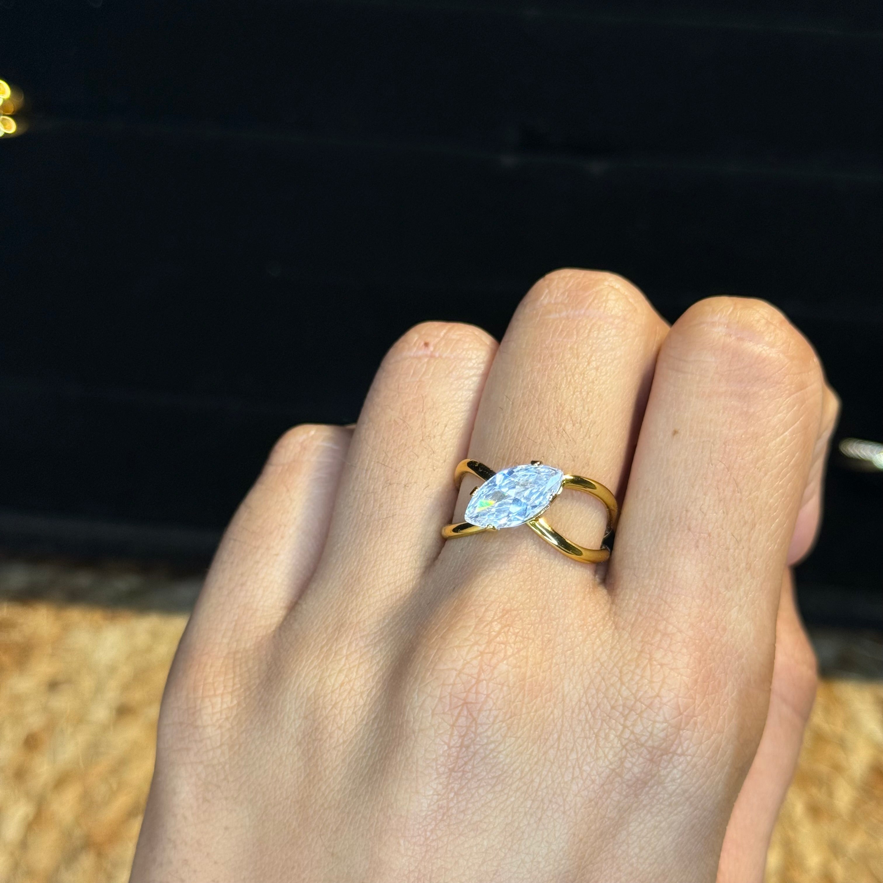 Cross Solitaire Ring HOUSE OF LAILA